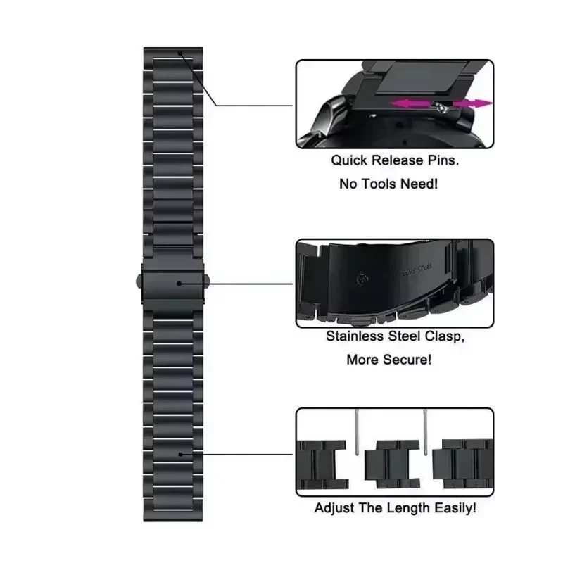 22mm Stainless Steel Strap For Zeblaze Stratos 4 GPS Wristband For Zeblaze Vibe 7 7 Pro 7 Lite Btalk Ares 3 Plus/GTS 3 GTR 3 Pro
