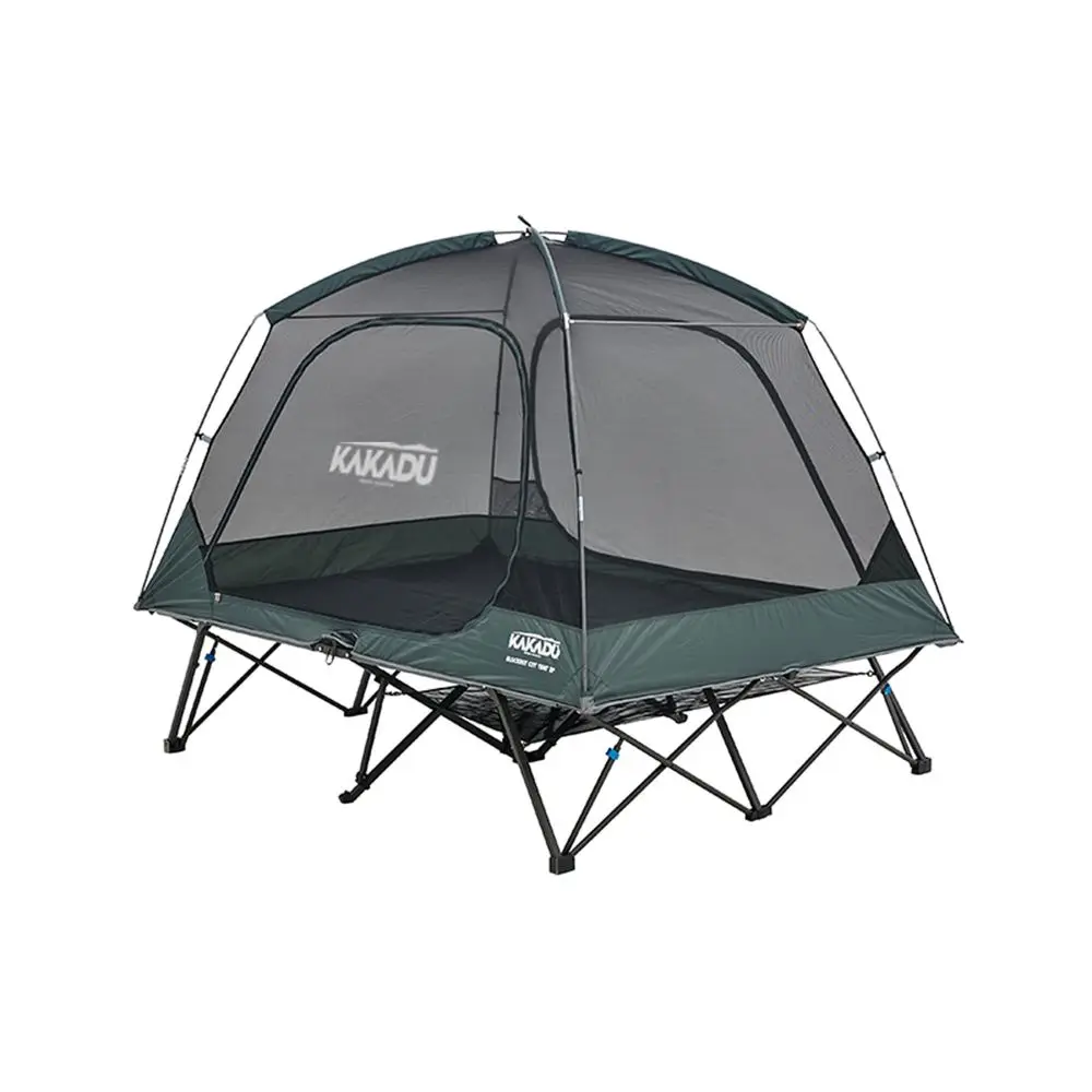 

Camping Tent Cot, 2 Person, Quick Setup, Folding, Compact, Elevated Tent with BlockOut Rain Fly, Awning Poles, UltraFine Mesh W