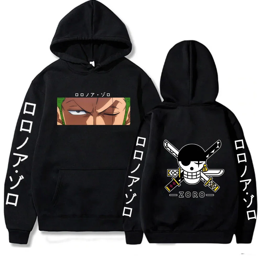 Fashion Men’s Clothing Roronoa Zoro Eyes Hoodies ONE PIECE Anime Pullover Unisex Autumn and Winter Sweatshirt Hip Pop Streetwear