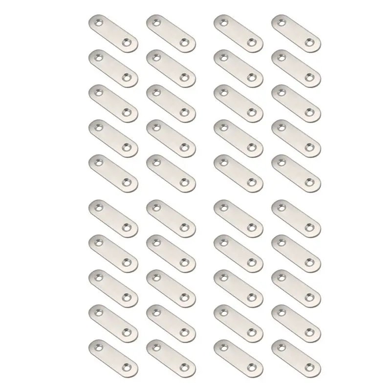 SOFT-50Mmx16mm Straight Repair Joining Mending Flat Plate Bracket 40Pcs