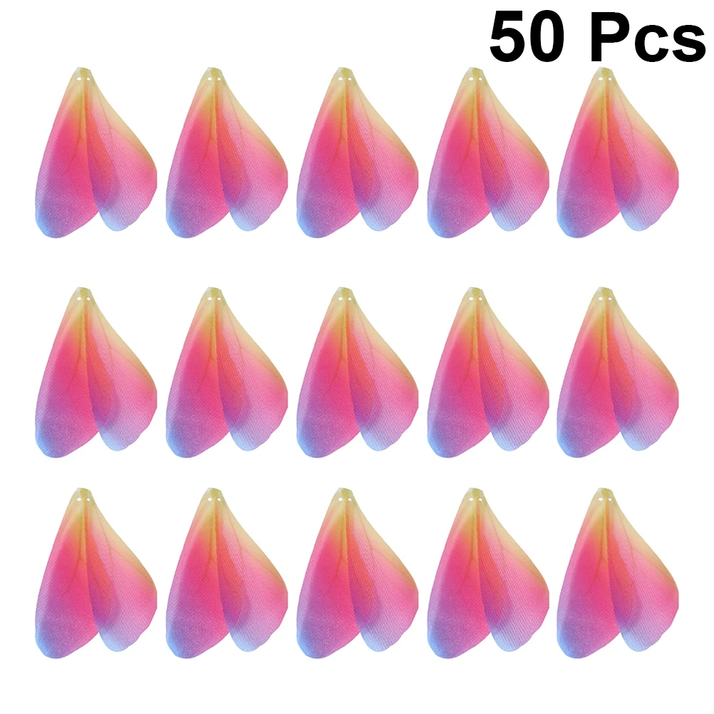 

50Pcs Fake Dragonfly Wing Decors Durable Simulated Material DIY Handmade Wing Decor Earring Supplies Red Yellow