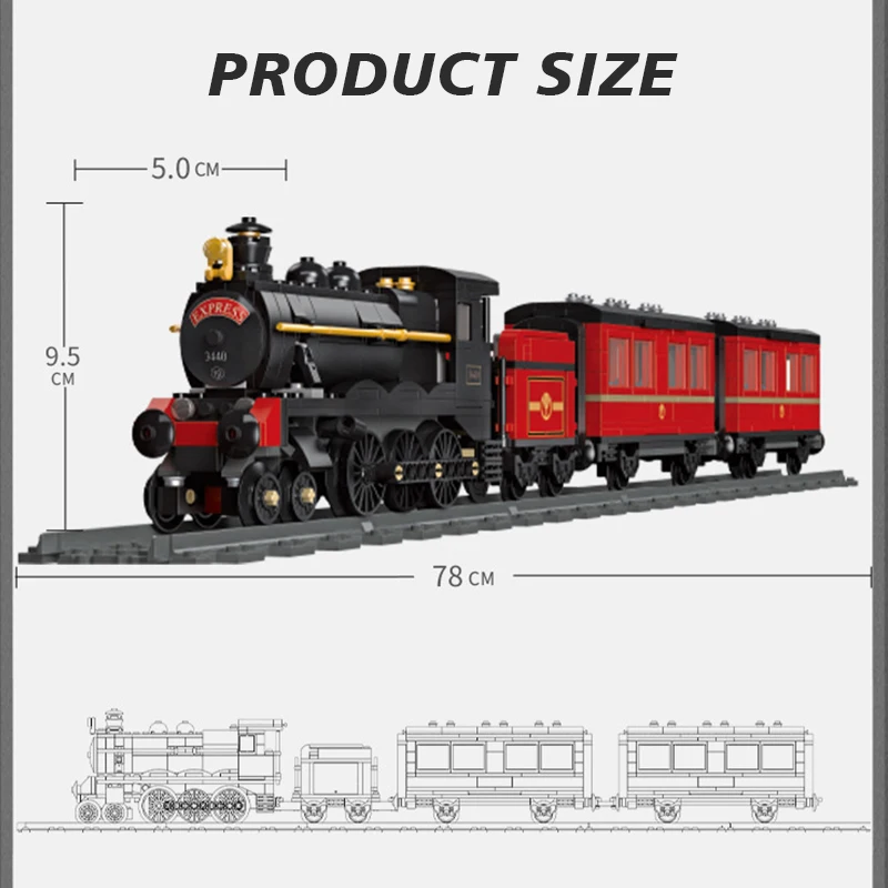 59002 789Pcs Bricks GWR Steam Train Building Blocks/Designer Technical Plastic Track Train Model Toys/Toy For Boys Kids Gift