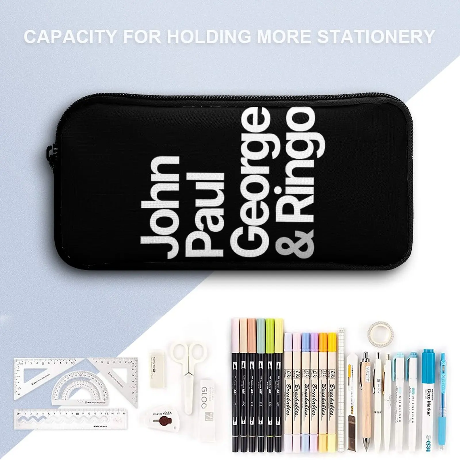 3 in 1 Set 17 pollici zaino Lunch Bag Pen Bag Guitarist Casual The Beatle bello eccellente musicista 2 astuccio rigido accogliente Su