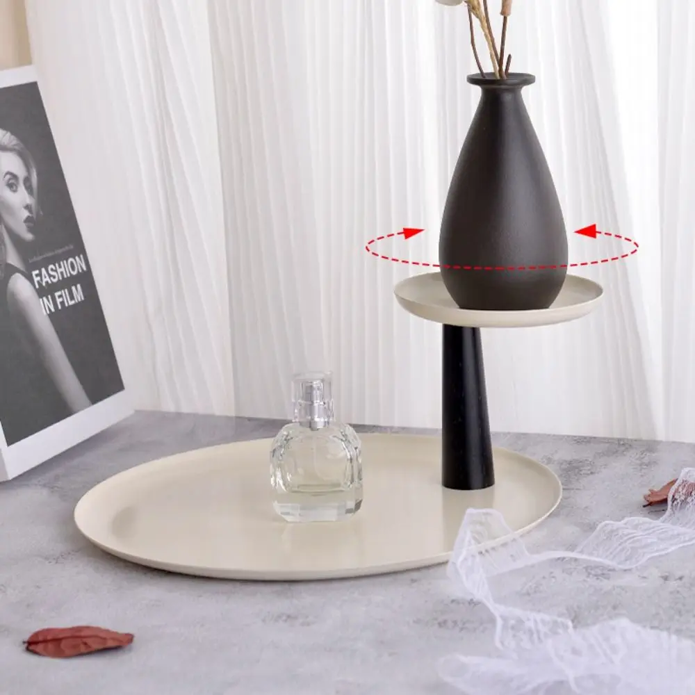 

Double-layer Cosmetics Storage Tray Creative Circular Jewelry Display Plate Detachable Simple Bathroom Shelf Kitchen