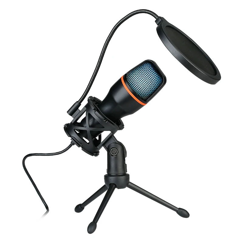 3.5mm USB/RGB Condenser Wired Microphone for PC Laptop Gaming Podcast Studio Professional Anti-Blowout Desktop Microphone image 4