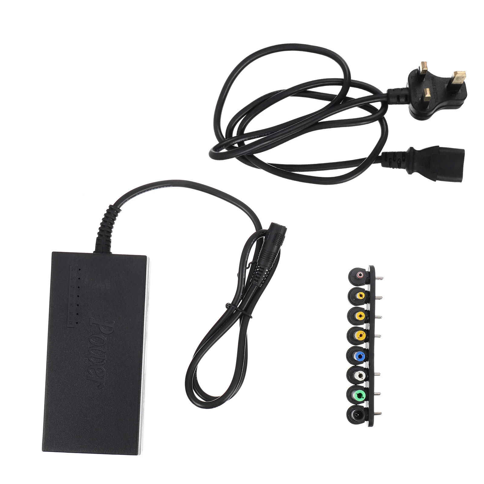 

1 Set Power Adapter Universal Laptop Multi-Port 8 Connector Heads 12V-24V Durable Lightweight For Home Office Car Hotel