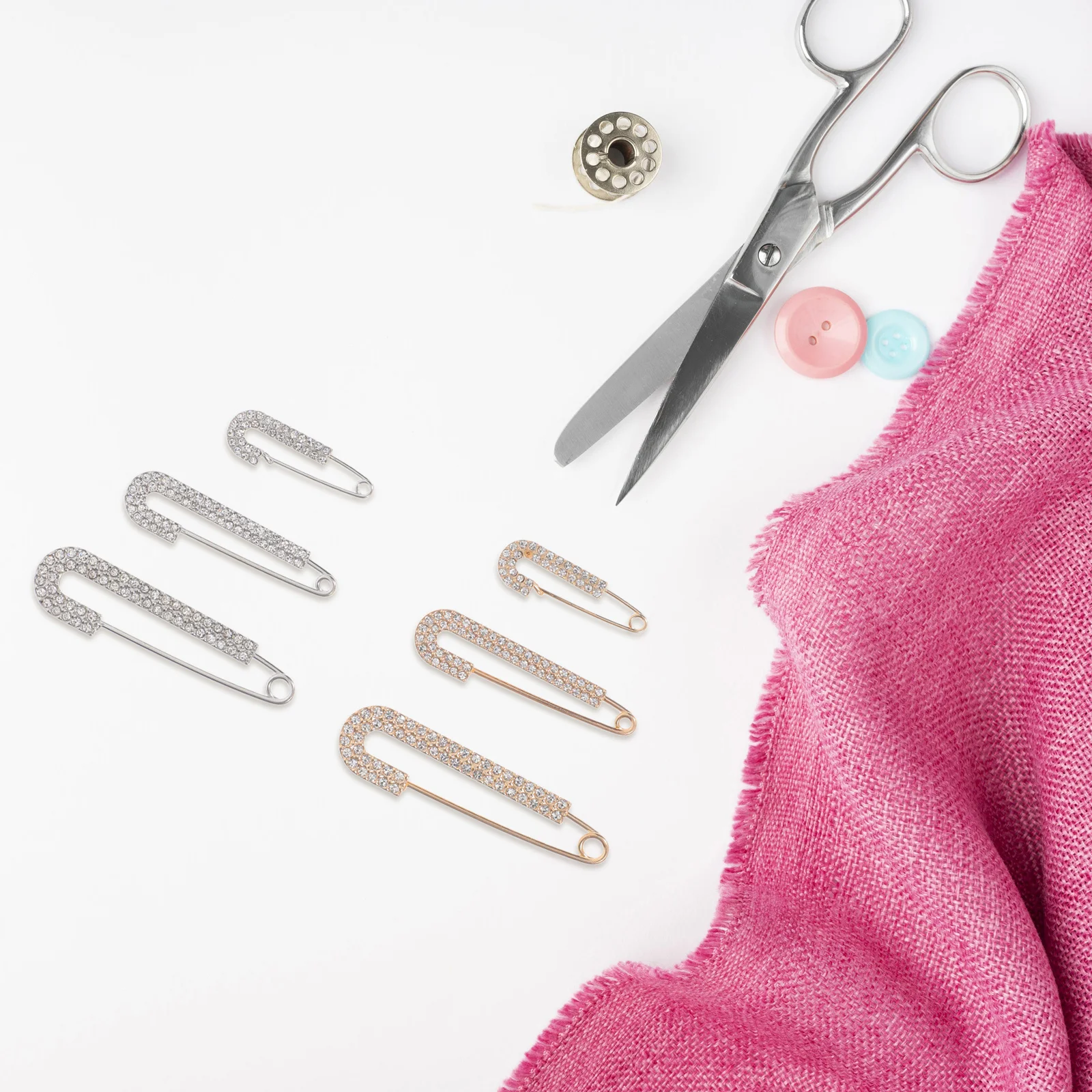 

12Pcs Rhinestone Safety Pins Elegant Brooches for Women Sweaters Dresses Shirts Scarves Hats Decorative Clips Safety Pins