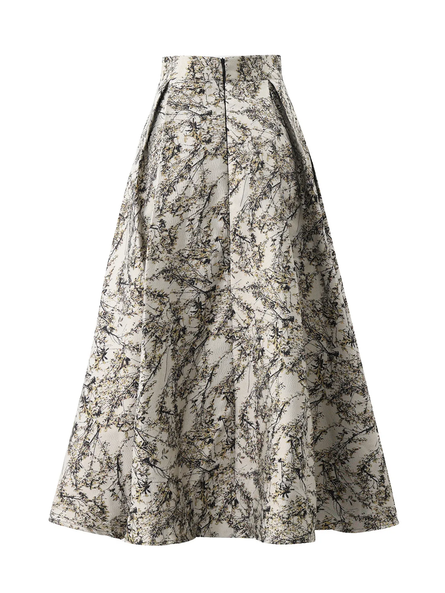 High Quality New Spring Autumn Jacquard A-line Floral Skirt All-match High Waist Mid-length Embroidery Elegant Umbrella Skirts