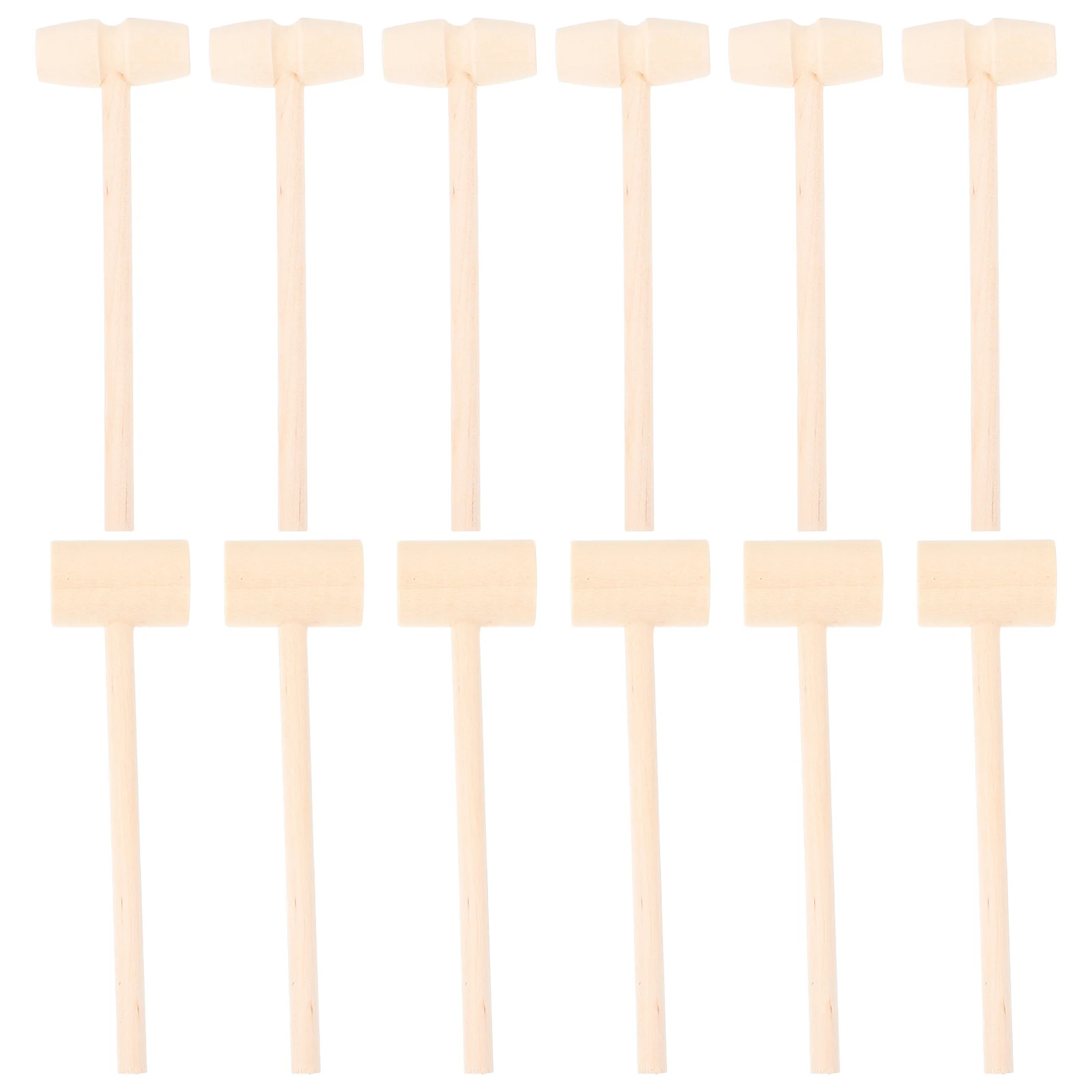

12pcs Mini Mallets Small Wood Hammer Children Cake Hammers Traditional Craft Thick High Density Smooth Surface