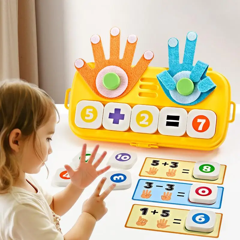 Montessori Math Toy Addition/Subtraction Arithmetic Finger Counting Learning Game Interactive Educational Toy For Kids 3-6 Years
