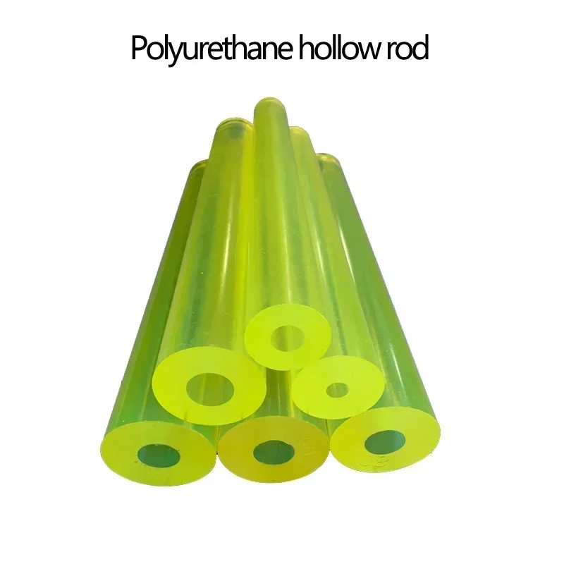 Yellow Polyurethane Hollow Rod Gaskets PU Plastic Pipe Bar Shock Absorber With Outer Diameter 16~70mm Inner Hole Aperture 6~40mm