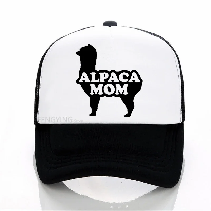 

Alpaca Mom Letters Print baseball cap Casual Cotton Hipster Funny mesh hat Unisex Adjustable trucker cap