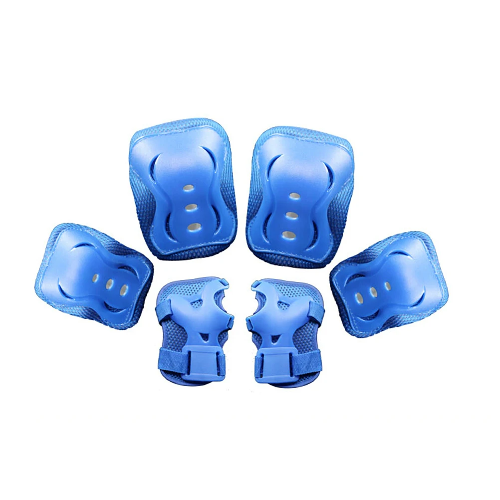 

Knee Elbow Wrist Pads Kids Blue EVA Plastic 5-16 Years Old Skating Cycling Protective Gear Adjustable Straps Youth Sports Safety