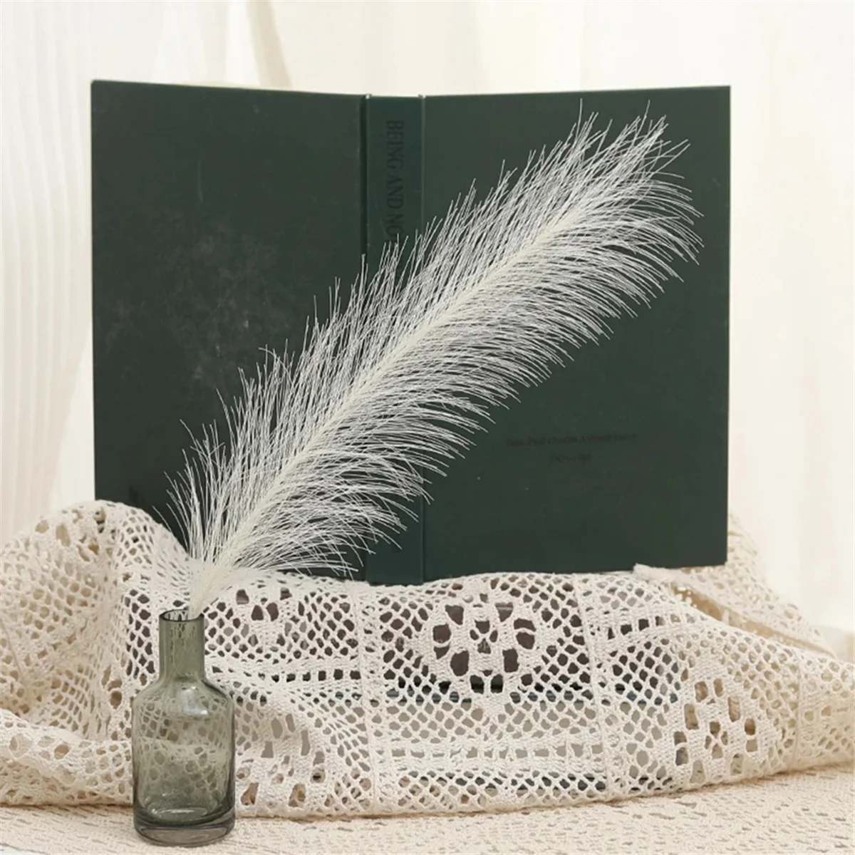 Y31A 50 قطعة منتفخ اصطناعي Pampas البوهيمي العشب نبات صناعي Bulrush ديكور حفلات الزفاف والمنزل