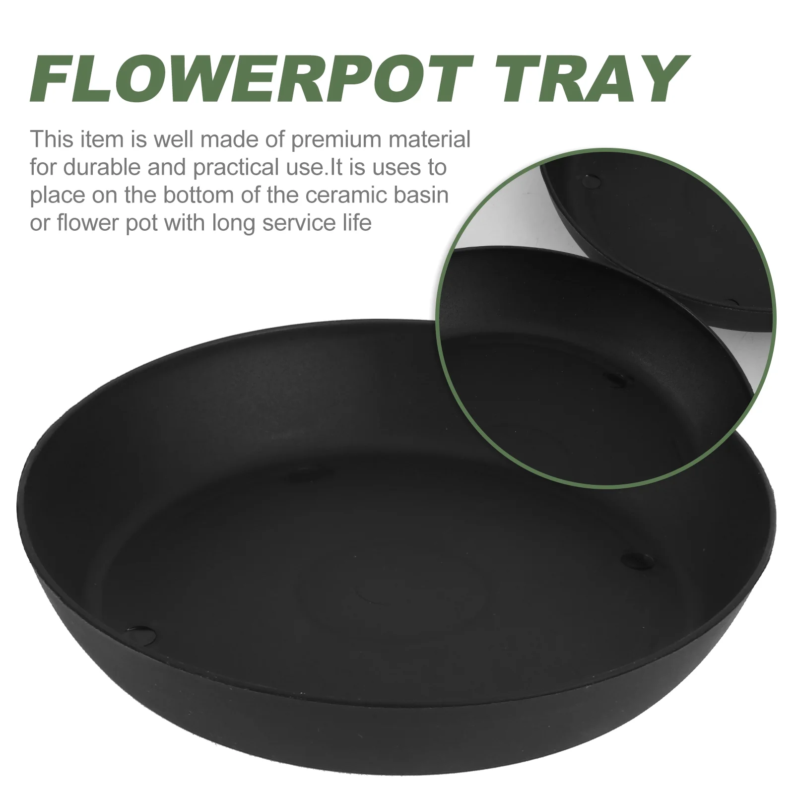 20 Pcs Plastic Flowerpot Drip Tray Plant Pot Saucer Flowerpot Chassis Tray for Fleshiness Planter Garden Balcony (Black)