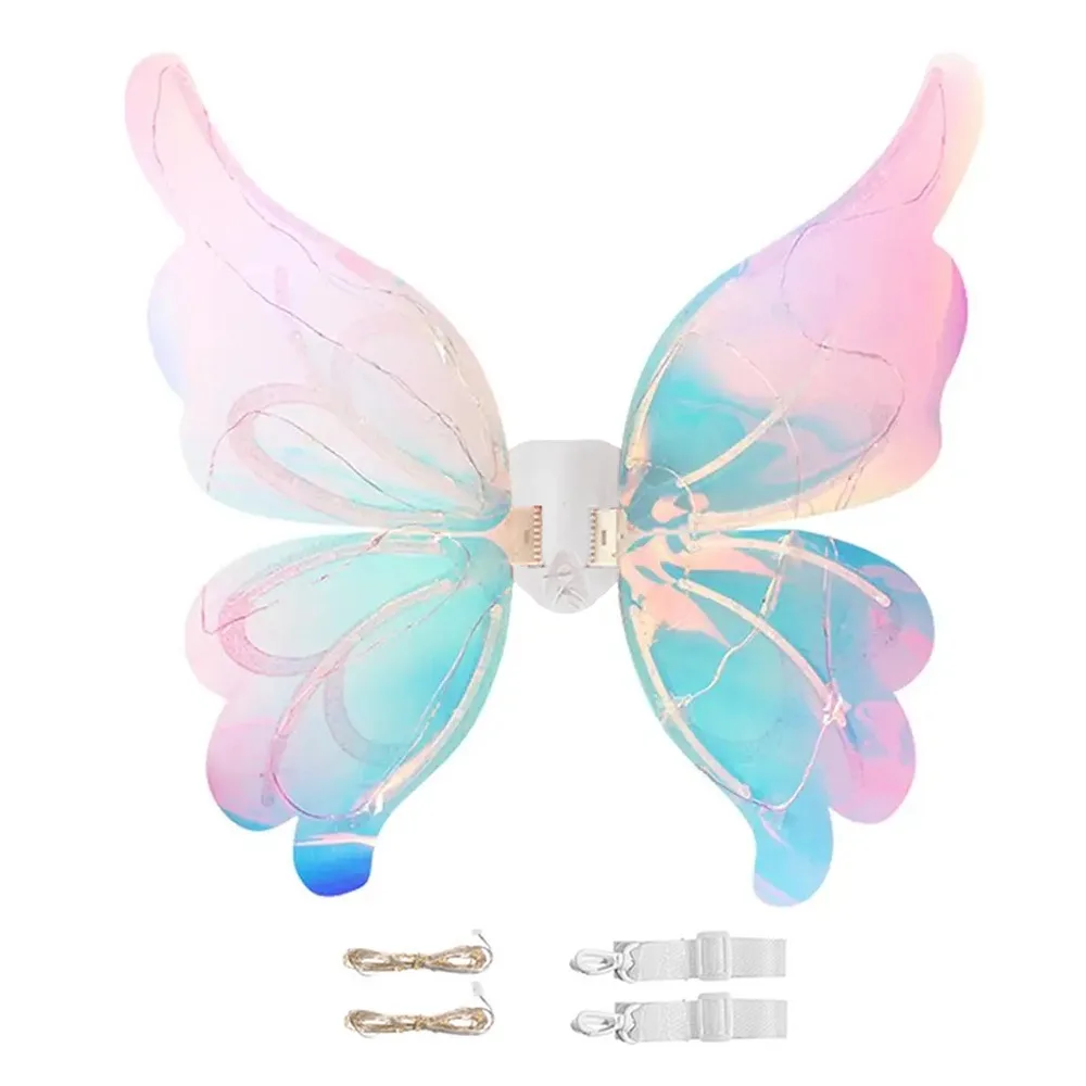 

Creative LED Electric Butterfly Wings Fluttering Wings with Light Music Electric Elf Wings Costume Adjustable Strap Flexibily