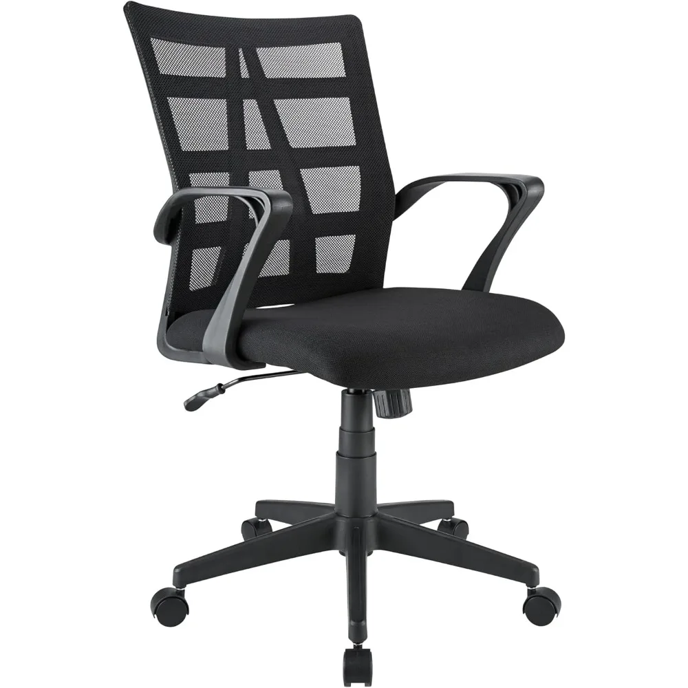 Mesh/Fabric Mid-Back Task Office Chair, Black, BIFMA Compliant