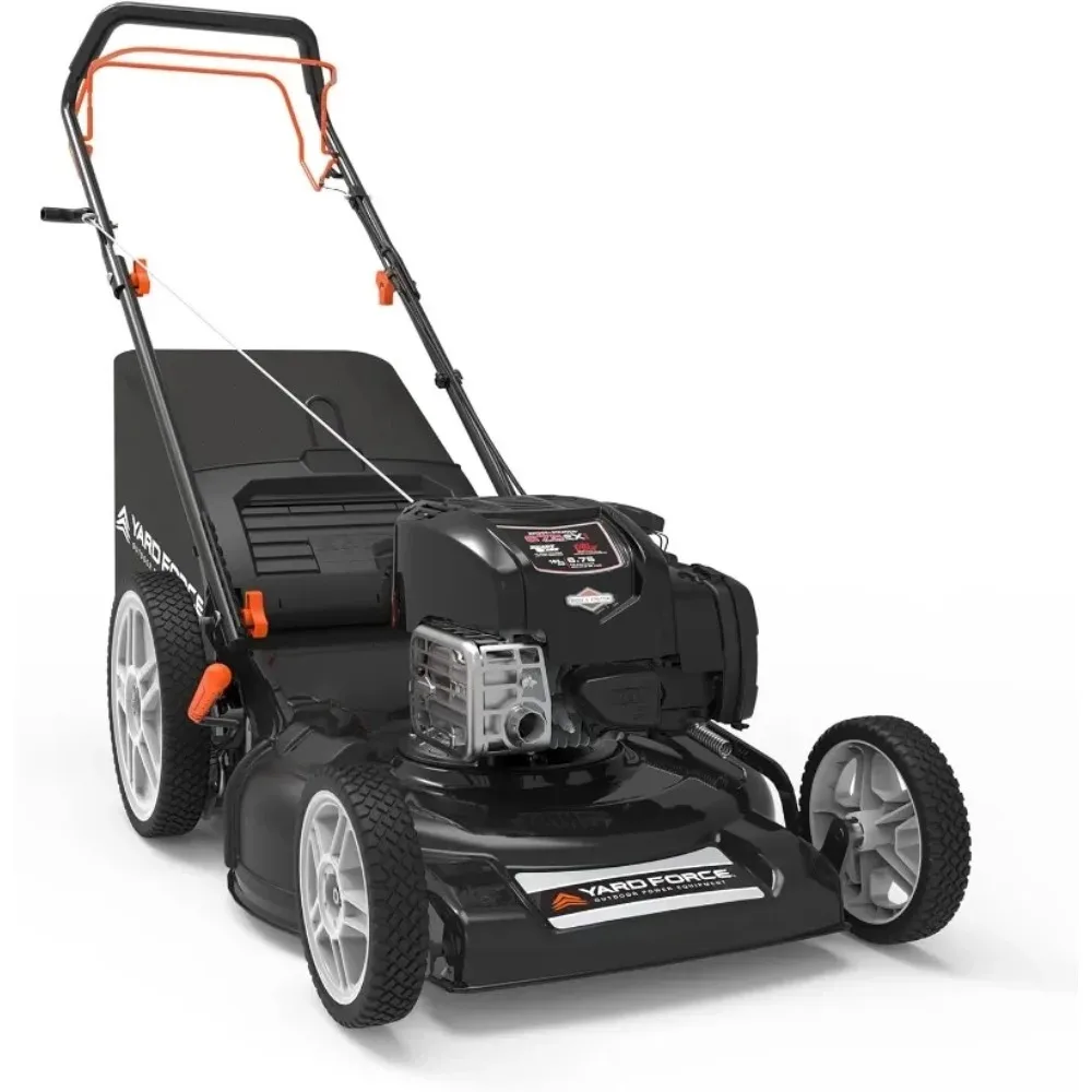 Self Propelled Lawn Mower 150cc Gas Engine 22-inch Steel Deck 3-in-1 Mulch, Bag, Side Discharge, 12-inch High Rear Wheels