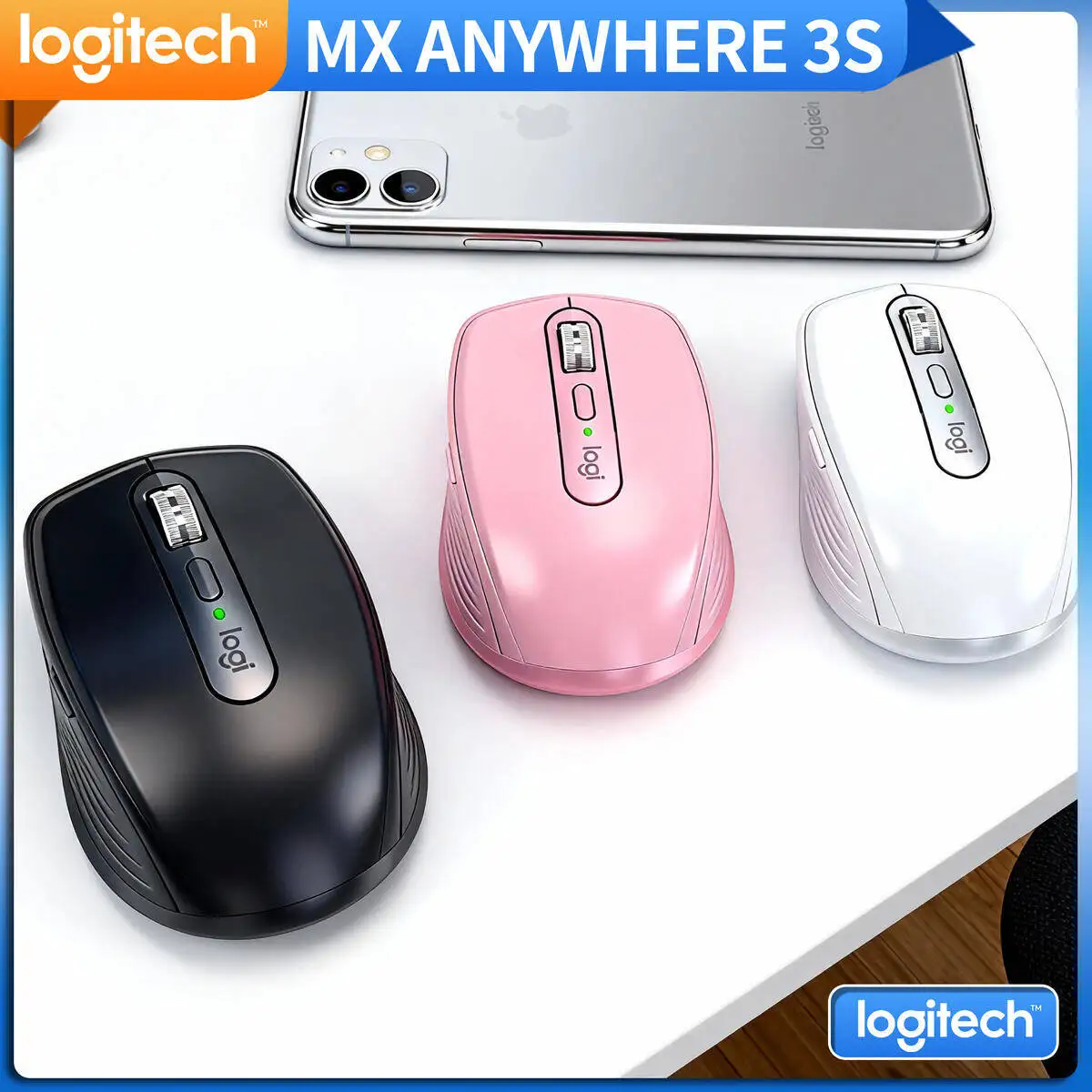 

Logitech MX Anywhere 3S Ergonomic Wireless Mouse 4000DPI Precision Silent Operation Dual Mode for Laptop PC
