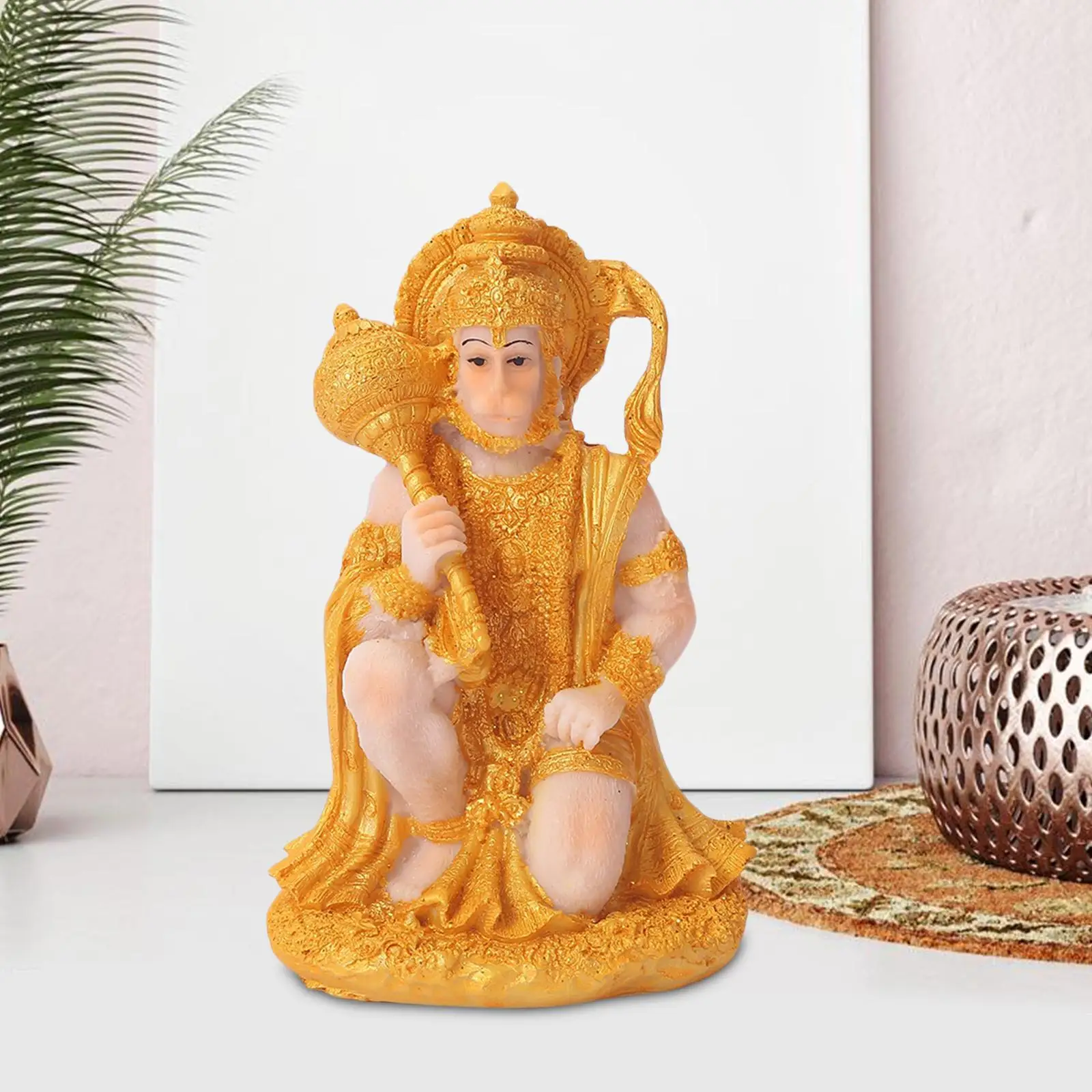 Hindu Monkey God Buddha Statues Hanuman Figurine Resin Crafts Fengshui Sculpture for Meditation Yoga Office Home Decoration