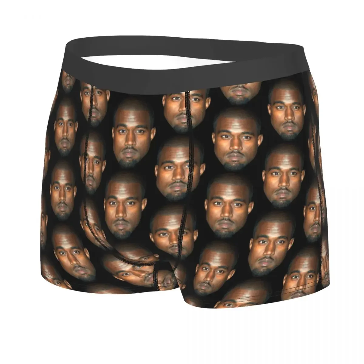 Kanye West bóxer para hombre, ropa interior Sexy con estampado 3D, calzoncillos elásticos