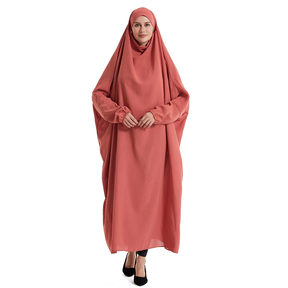 Hooded Abaya Muslim Women Prayer Garment Hijab Dress Arabic Robe Overhead Kaftan Khimar Robe Eid Ramadan Gown Islamic Clothes