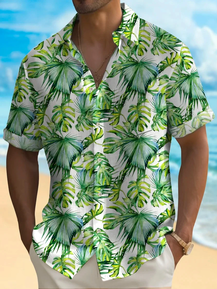 2026 Beach Hawaii Casual Men's Outdoor Street Daily Fashion Button Up Shirt