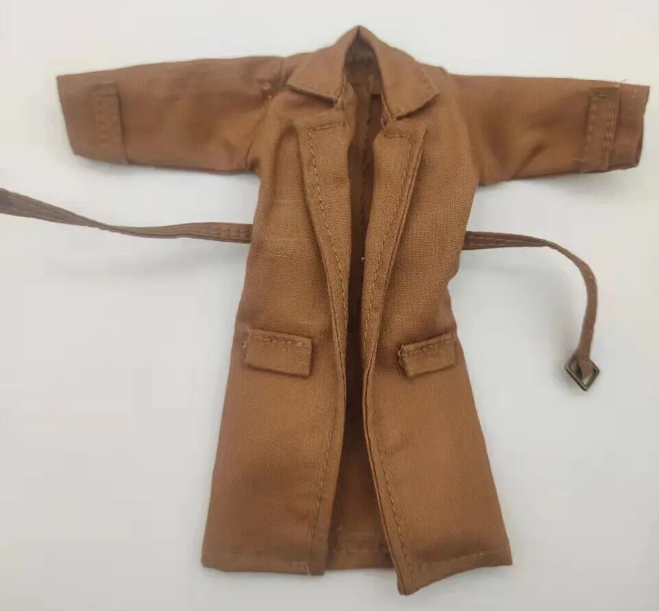 E5-8 Brown 1/12 Scale Clothes Male Coat Model with Iron Wire for 6