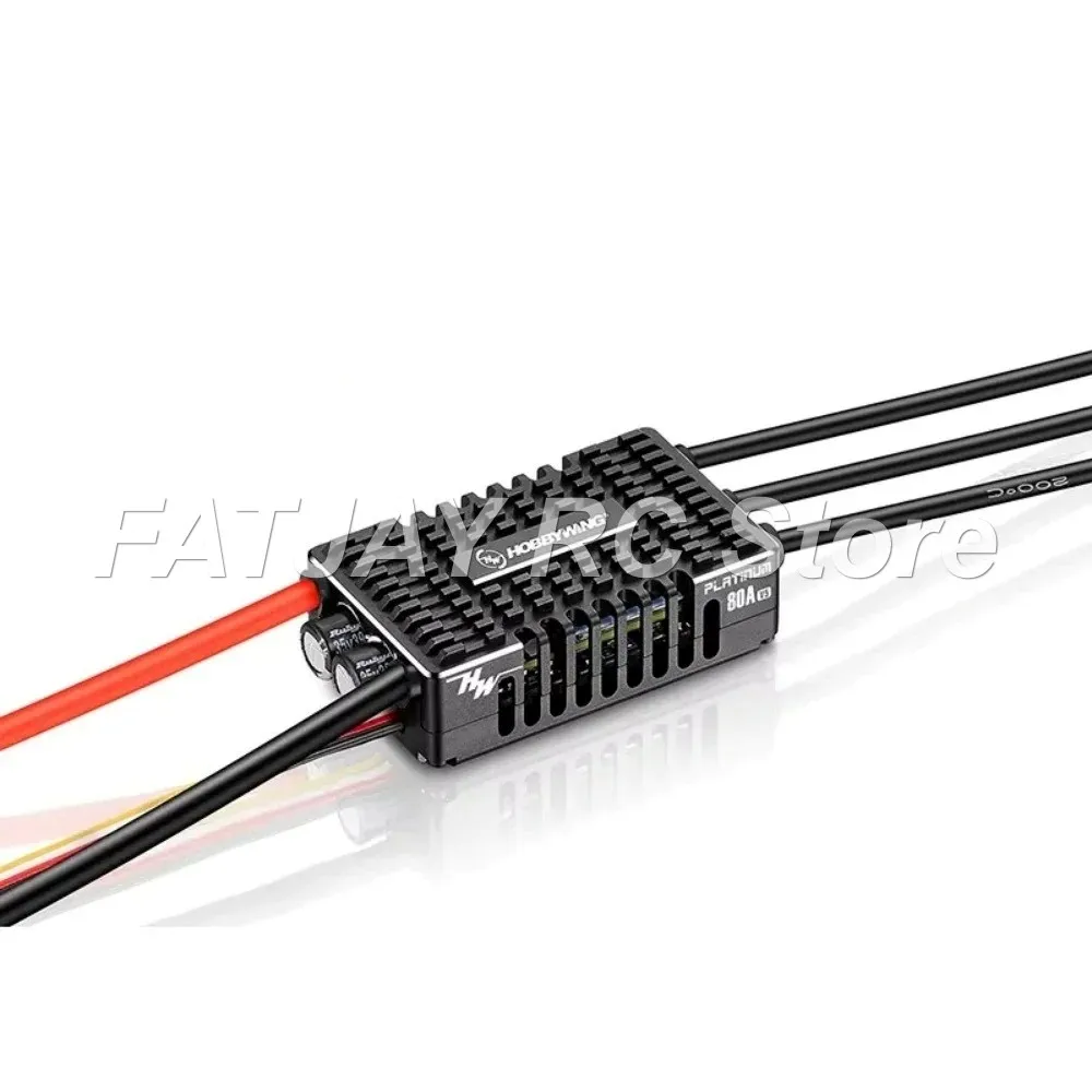 Hobbywing 3-8S Brushless ESC FATJAY Platinum 80A V5 5-12V 8A BEC Speed Controller RC Aircraft Fixed Wing