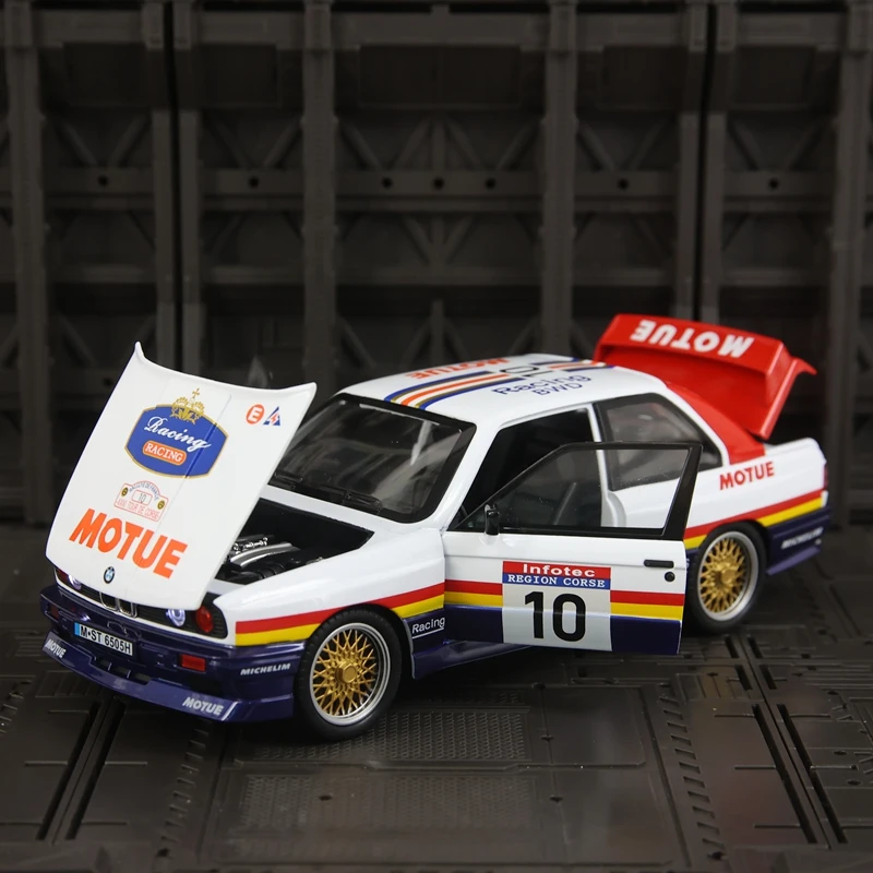 Simulação 1:24 modelo de carro em liga BMW M3, portas e capô do motor, porta-malas pode ser aberto, retorno de som e luz, presente de supercar