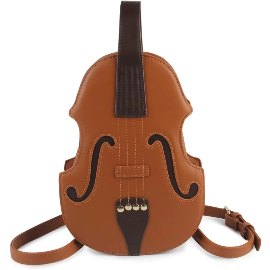 

Oweisong Women Music Tote Bag Violin Purse Backpack Novelty Leather Piano Shoulder Crossbody Bag Handle Handbag for Ladies