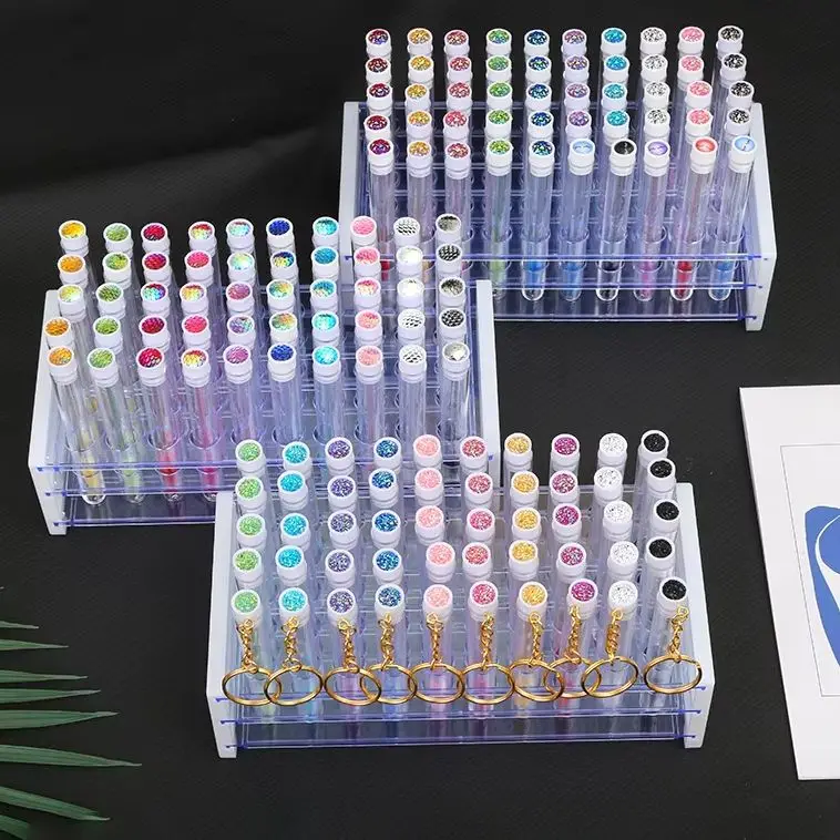 10pcs Reusable Eyelash Brush Tubes With Gold Keychain Sparkling Lash Mascara Wands In Tubes Container Lash Spoolies Comb Brushes