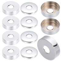 1Pcs Shower Faucet Decorative Cover Chrome Finish Stainless Steel Water Pipe Wall Covers Bathroom Accessories