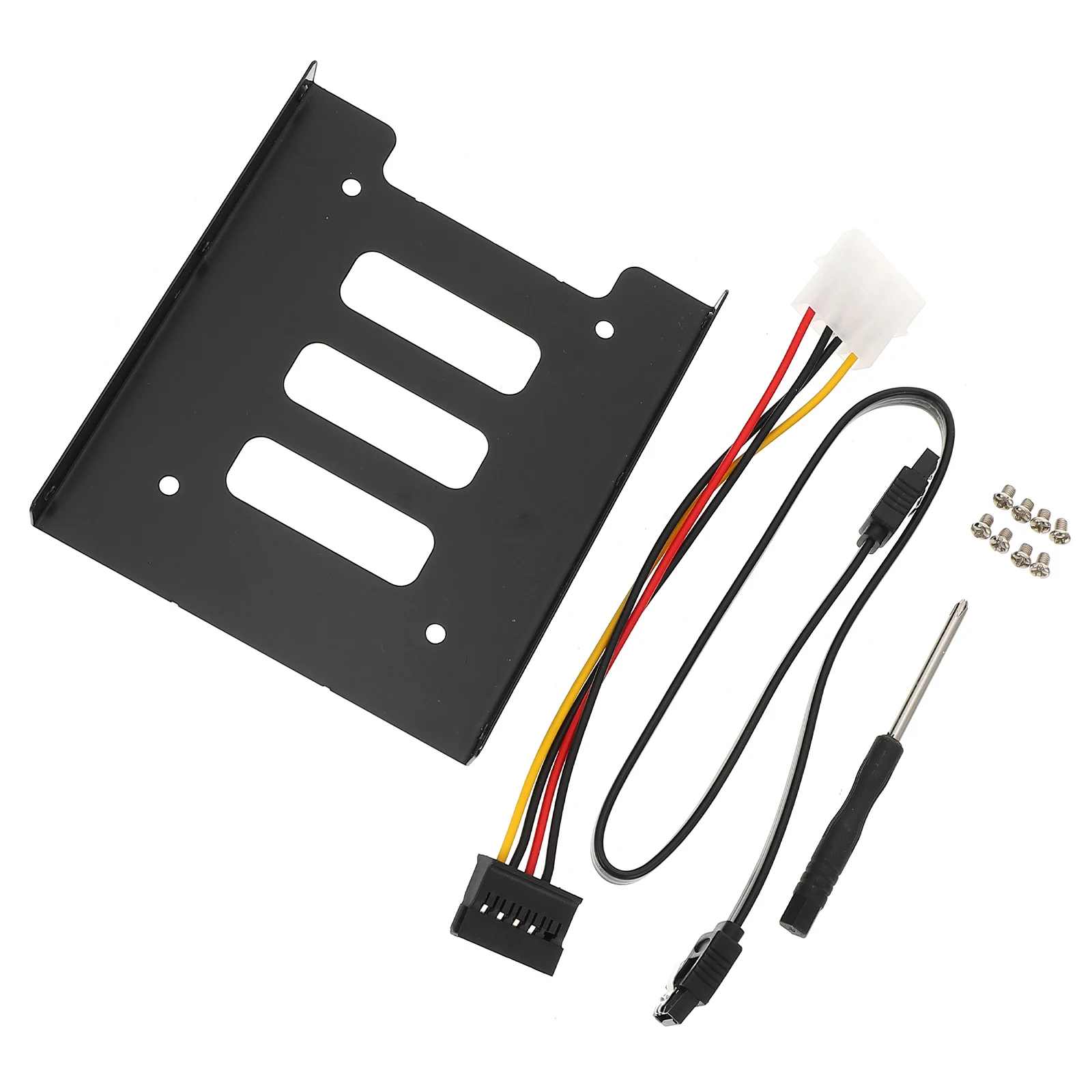 

1 set Metal Hard Disk Bracket 2.5-inch to 3.5-inch Adapter Power Cord Internal Drive Bay for Desktop SSD Converter