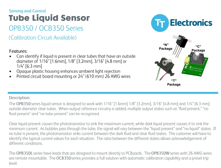 OCB350L187Z TT Electronics Level Sensors New Original Fast shipping