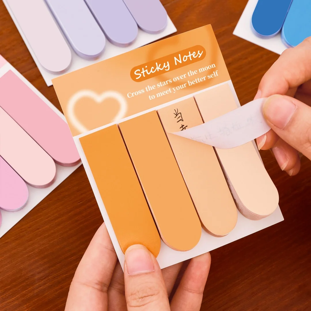 Gradient Sticky Notes Aesthetic Self-Adhesive Memo Pad Sticky Notes Set Compact Removable Page Markers For Notebook Stationery