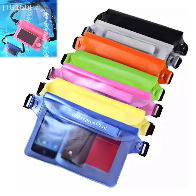 【TG150-M3】Waterproof Bag Hold ID's Credit Cards Keys Cell Phone Underwater Pouch Waist Pack Fanny Swimming Beach Dry Pouch Case