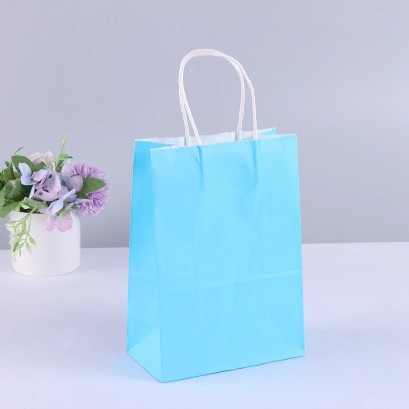 24PCS Paper Gift Bags With Handles 12 Assorted Rainbow Colors Party Bags Kraft Paper Bags For Wedding Brithday Parties Durable