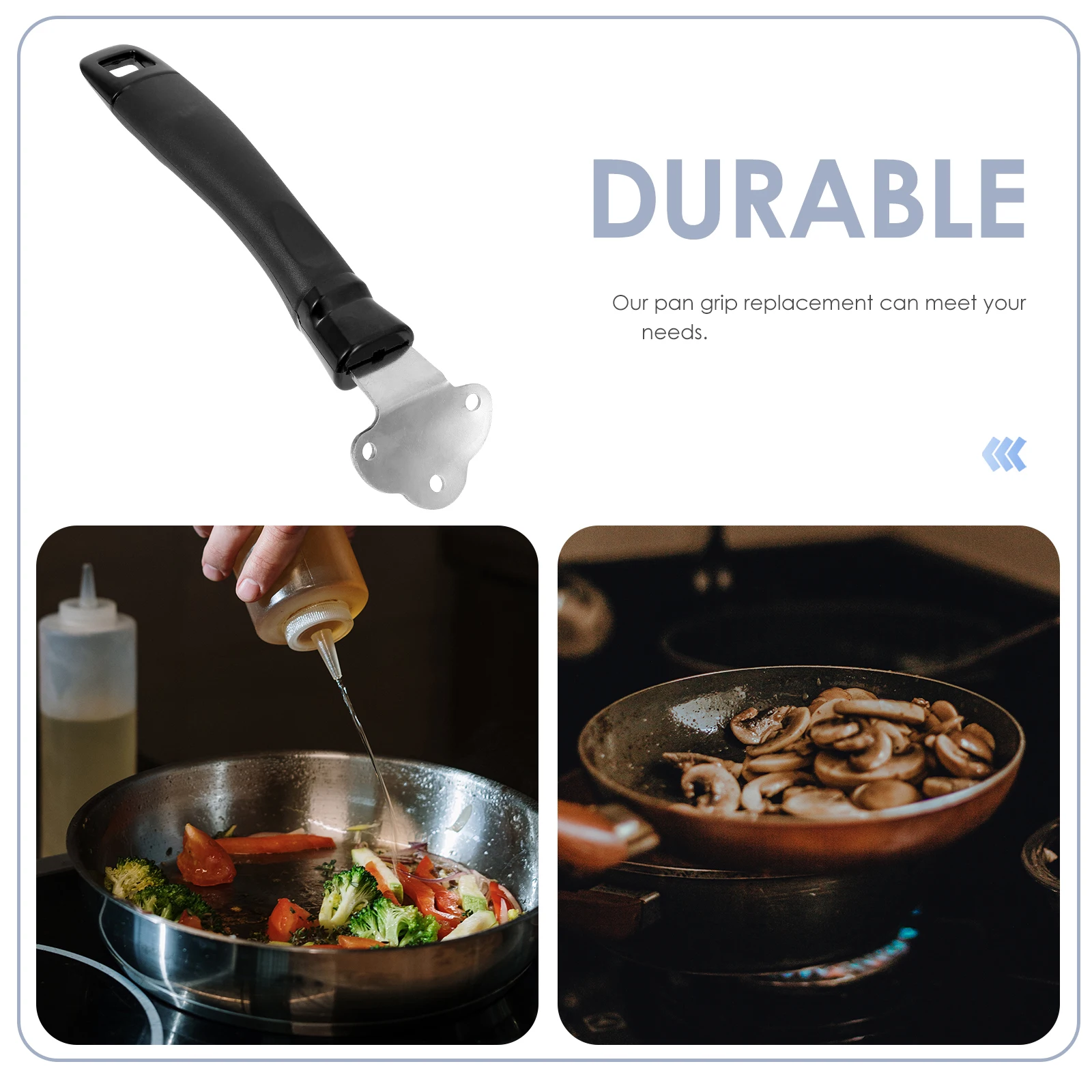 

Wok H Grip Replacement Long Ergonomic Heat Resistant Anti Scald Kitchen Accessory Fry Skillet Storage