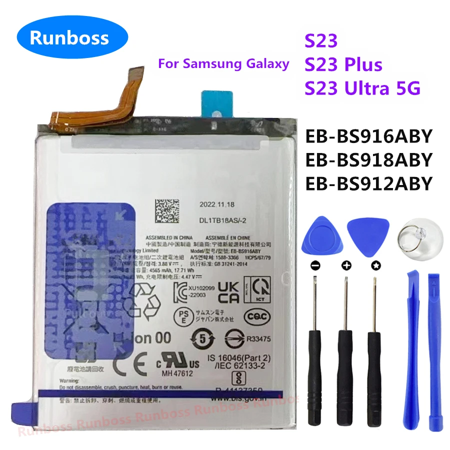 EB-BS916ABY EB-BS918ABY EB-BS912ABY New Battery For Samsung Galaxy S23 Ultra 5G S918 SM-S911B S23 Plus S23+ SM-S916B/U/W/E