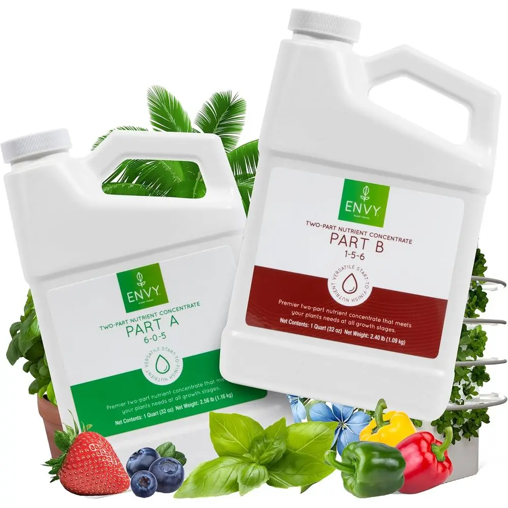 

Hydroponic Plant ood A & B – Two-Part Liquid Nutrient or Indoor/Outdoor Plants – Soil, C, Hydroponics, DWC – Quart Set