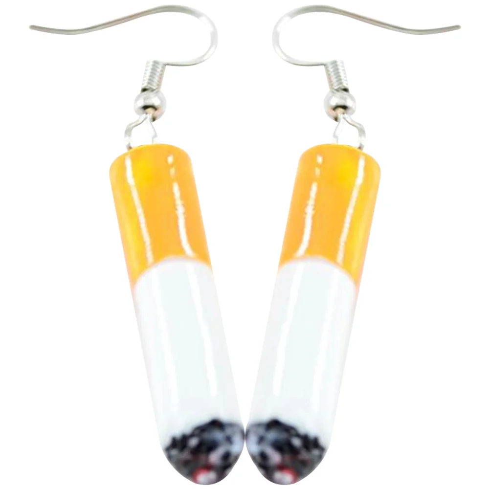 

Simulated Cigarette Design Earrings for Women Trendy Funny Dating Female Drop Dangle Teen Shopping