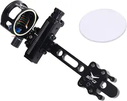 Compound Bow Sight 5 Pin with 6/8Magnification Lens Micro Adjust Archery Sights Right Hand Black