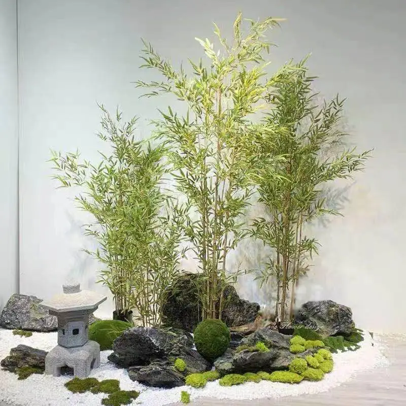 

Simulated bamboo green plants partition screen landscaping fake bonsai fine water hair plants living room hotel decoration high