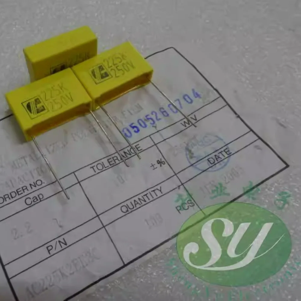 

10pcs/lot 2.2uf/250v 2u2 225 Brand New 22mm Film Capacitor