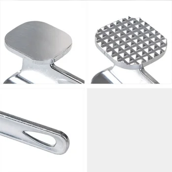 Martillo ablandador de carne de aleación de aluminio, herramienta de cocina de acero inoxidable con patrón de diamante para carne, pollo, cerdo y más, 1 ud. |