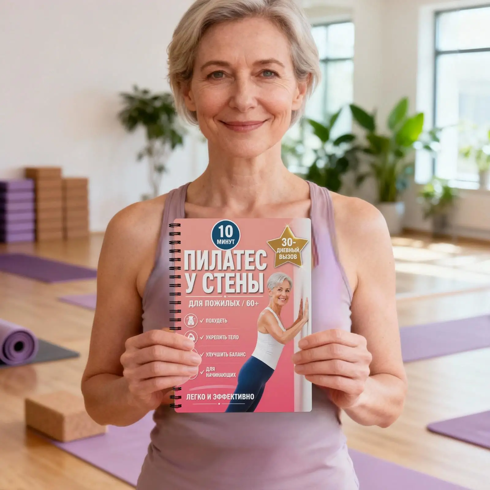 Wall Pilates for Seniors 30 Day Low Impact Exercise Guide Daily 10 Minute Workout Planner Balance Strength Russian Edition
