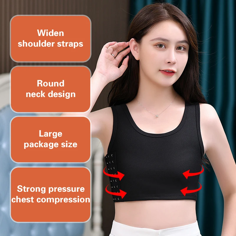 Women Seamless Summer Short Vest Flat Breast Binder Breathable Tank Top Shaper Bustier Corset Tomboy Underwear Wholesale