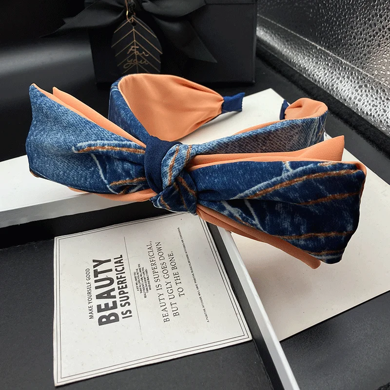 European and American style fashion large bow hair hoop female adult outdoor headdress wide edge pressure hair wash Headband