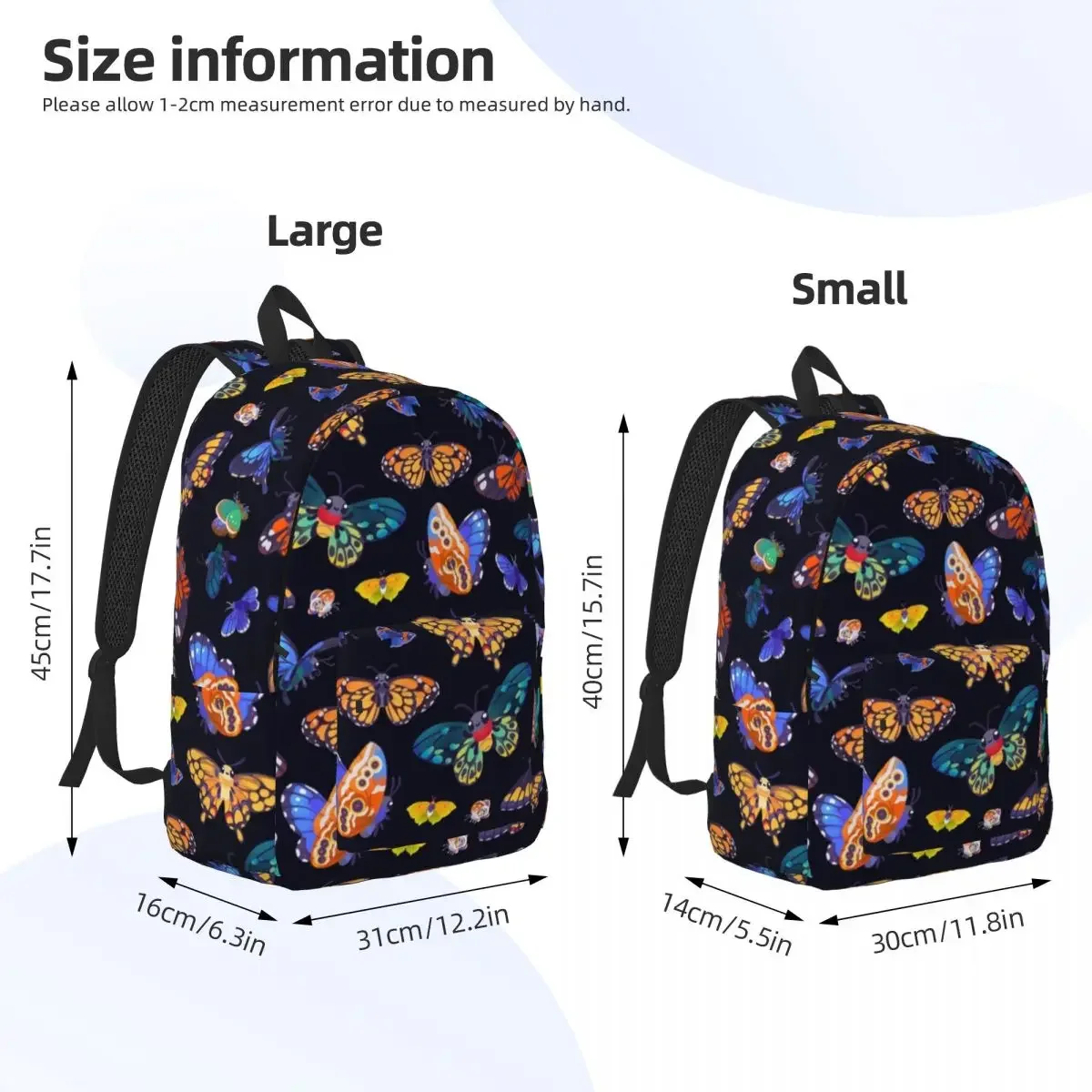 Schmetterlinge Tag Rucksack für Kindergarten Grundschule Schüler bunte niedliche Bücher tasche Junge Mädchen Kinder Leinwand Tages rucksack Wandern